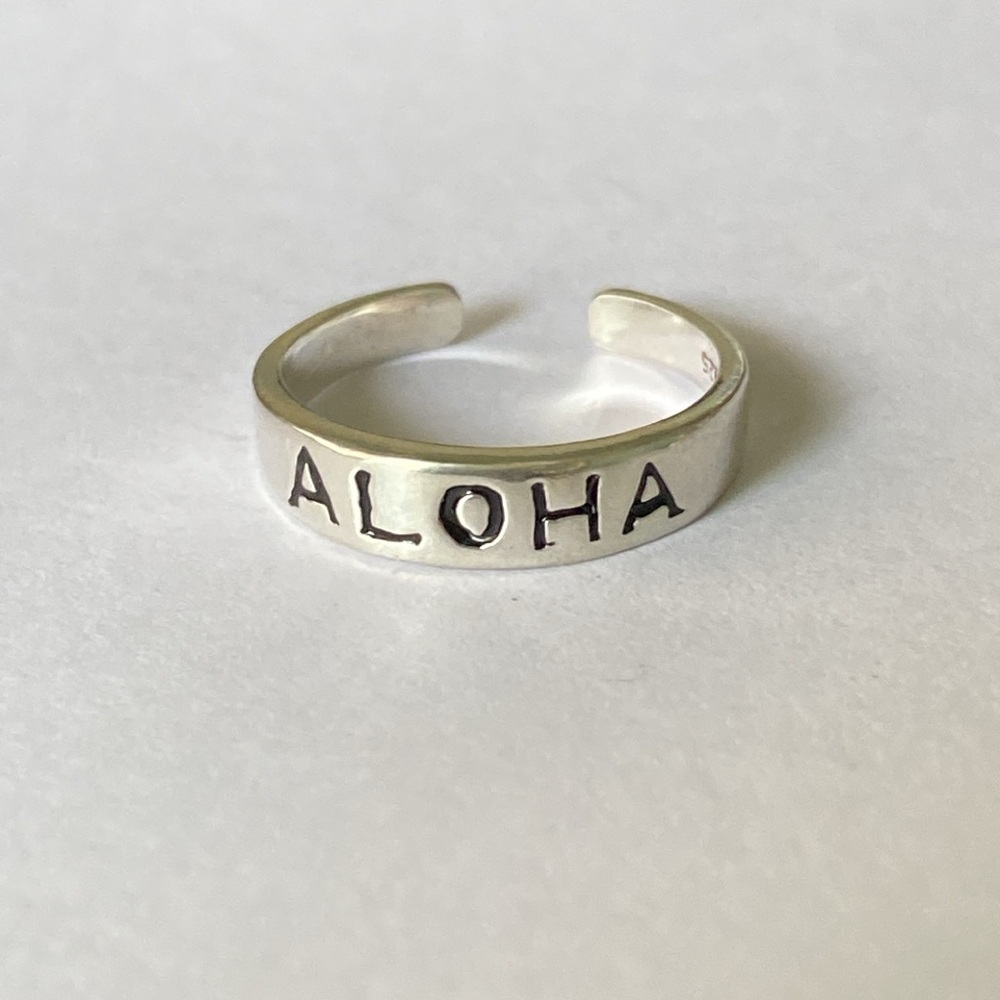 Sterling Silver 925 ALOHA Toe Ring